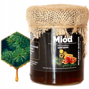 MIÓD SPADZIOWY ŚWIEŻY SPADŹ IGLASTA Z PASIEKI ZE SPADZI IGLASTEJ 410G - Miód - miniaturka - grafika 1