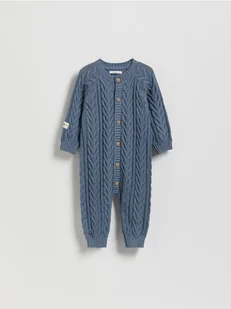 Reserved - Dzianinowy kombinezon - granatowy - Komplety dla niemowląt - miniaturka - grafika 1