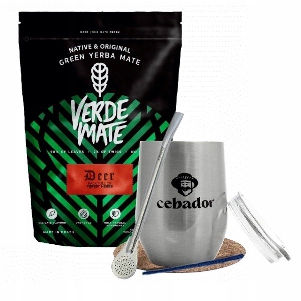 Zestaw Yerba Mate Verde Mate Deer 500g TermoLid Bombilla