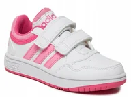 Buty dla dziewczynek - BUTY dziecięce ADIDAS HOOPS IG6105 obuwie biało różowe wiosna 33 - miniaturka - grafika 1