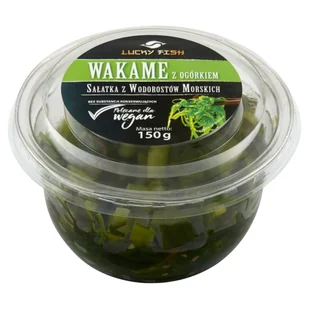 Lucky Fish Sałatka z wodorostów morskich wakame z ogórkiem 150 g - Szybkie dania obiadowe - miniaturka - grafika 1