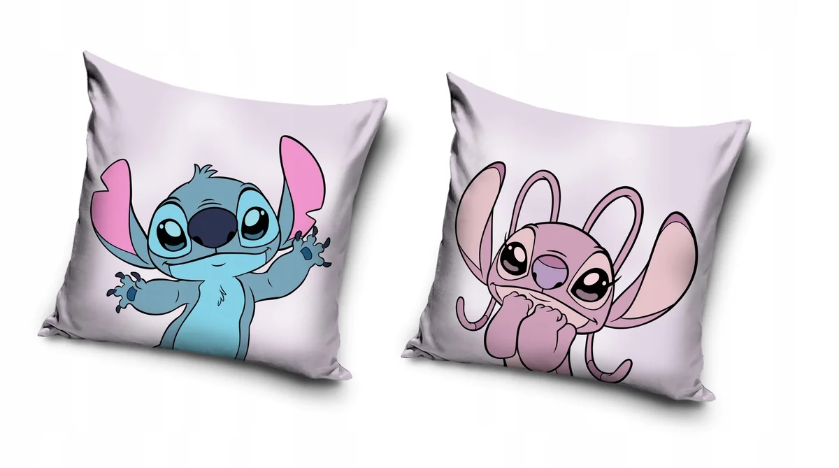 POSZEWKA NA PODUSZKĘ 40x40 LILO I STITCH ANGIE DEKORACYJNA WELWET PLUSZOWA