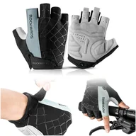 Rękawiczki rowerowe - RĘKAWICZKI ROWEROWE BEZ PALCÓW ŻELOWE RĘKAWICE NA ROWER KRÓTKIE ROCKBROS M - miniaturka - grafika 1