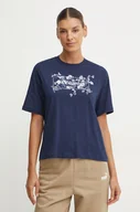 Koszulki sportowe damskie - Columbia t-shirt bawełniany kolor granatowy - miniaturka - grafika 1