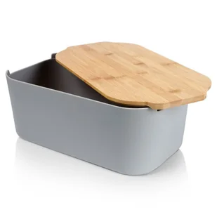 CHLEBAK Z DESKĄ BAMBUSOWĄ SZARY 259302 - Chlebaki - miniaturka - grafika 6