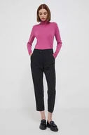 Spodnie damskie - Sisley spodnie damskie kolor czarny proste high waist - miniaturka - grafika 1