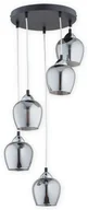 Lampy sufitowe - Lemir Margo zwis 5 pł. / czarny matowy + chrom + grafit O2995 W5 CZA + CH O2995 W5 CZA + CH - miniaturka - grafika 1