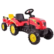 Jeździki dla dzieci - Super-Toys Traktor Na Pedały Z Przyczepą I Akcesoriami TR-3001-CZERWONY - miniaturka - grafika 1