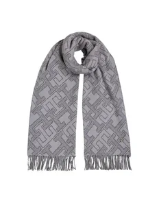 Tommy Hilfiger Szalik Monogram AW0AW16650 Szary - Apaszki i szaliki damskie - miniaturka - grafika 1