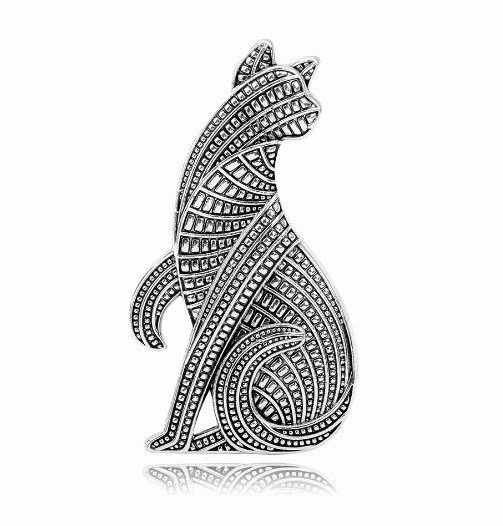 Urocze metalowa broszka z kotem perskim dla kobiet