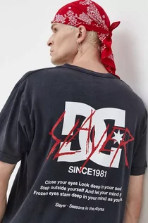 Koszulki męskie - DC t-shirt bawełniany x Slayer męski kolor szary z nadrukiem - grafika 1