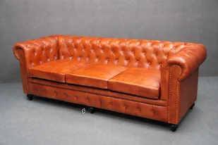 Sofa Skórzana Chesterfield Skóra Naturalna B 6264 - Sofy i kanapy - miniaturka - grafika 1