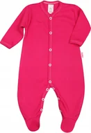 Pajacyki dla niemowląt - PAJAC pajacyk z BAWEŁNY ORGANICZNEJ certyfikat GOTS Ciemny RÓŻ r 56 KLEKLE - miniaturka - grafika 1