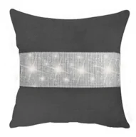 Poszewki na poduszki - Poszewka dekoracyjna 40x40 Clare grafitowa welurowa cyrkonie Domarex - miniaturka - grafika 1