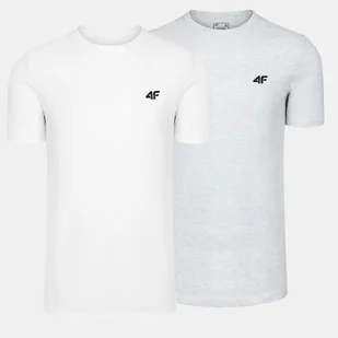 T-SHIRT MĘSKI 4F KOSZULKA BAWEŁNIANA SPORTOWA BASIC ZESTAW 2SZT KOMPLET - Koszulki męskie - miniaturka - grafika 1