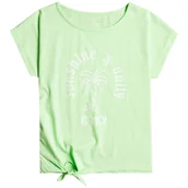 Koszulki dla dziewczynek - Koszulka dziewczęca Roxy Pura Playa z krótkim rękawem zielona-176 - miniaturka - grafika 1