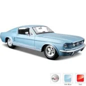 Kolekcjonerskie modele pojazdów - Maisto Ford Mustang GT 1967: nadania modelu samochodu 1: 24, z drzwiami i maski silnika do otwierania, gotowy model, 20 cm, czerwony (531260) - miniaturka - grafika 1
