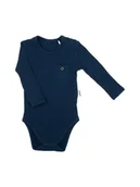 Body dla niemowląt - Chłopięce body dł.rękaw prążek granatowe Nicol - miniaturka - grafika 1