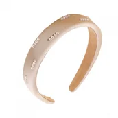 Ozdoby do włosów - Ecarla Opaska do włosów z perełkami Kremowa - miniaturka - grafika 1