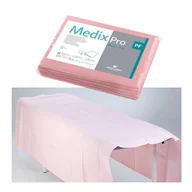 Kosmetyczne akcesoria jednorazowe - Prześcieradło jednorazowe 150cm x 210cm różowe podfoliowane 54g MedixPro 5szt - miniaturka - grafika 1