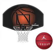 Koszykówka - Spalding Zestaw Tablica do koszykówki Tarcza NBA Highlight + Piłka Air Jordan - miniaturka - grafika 1