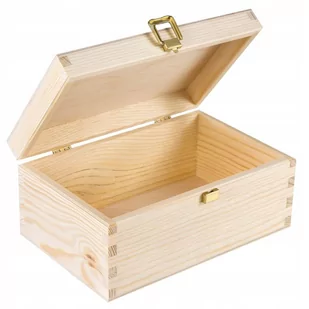 Pudełko Drewniane Kasetka Z Zamkiem 21,4X13,8X10Cm - Pudełka i szkatułki - miniaturka - grafika 1