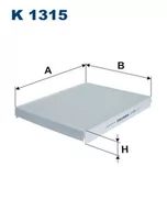 Filtry kabinowe - Filtron Filtr, wentylacja przestrzeni pasażerskiej K 1315 K 1315 - miniaturka - grafika 1