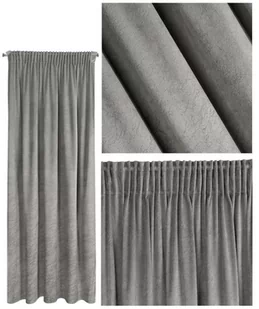 Eurofirany Zasłona Riva popielata 140 x 270 cm na taśmie - Zasłony - miniaturka - grafika 1