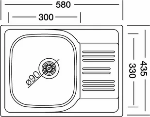 Zlew KERNAU KSS C 455 1B1D stal LEN - Zlewozmywaki - miniaturka - grafika 2