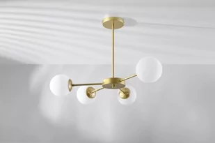 Candellux Mati 34-01566 lampa wisząca zwis 4x20W G9 biały/złoty - Lampy sufitowe - miniaturka - grafika 1