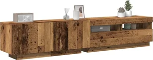 vidaXL Szafka pod TV z oświetleniem LED, stare drewno, 200x35x40 cm - Szafki RTV - miniaturka - grafika 1