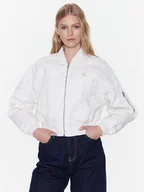 Kurtki damskie - Calvin Klein Jeans Kurtka bomber J20J220343 Biały Relaxed Fit - miniaturka - grafika 1