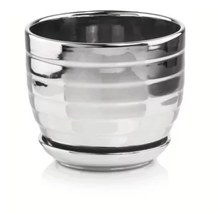 Srebrna Lustrzana Doniczka Z Podstawkiem 21X20 Cm - Donice - miniaturka - grafika 1