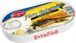 EVRA FILETY ŚLEDZIOWE WĘDZONE W OLEJU 170G - Konserwy i dania rybne - miniaturka - grafika 1