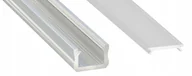 Akcesoria do oświetlenia - Profil aluminowy płaski X 1m Surowy z kloszem - miniaturka - grafika 1