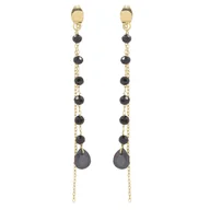 Kolczyki - Wiszące kolczyki z czarnymi kryształami stal chirurgiczna antyalergiczna - miniaturka - grafika 1