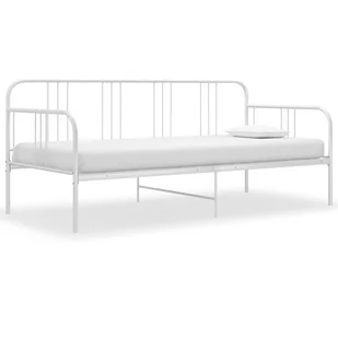 vidaXL Rama sofy, biała, metalowa, 90x200 cm - Łóżka - miniaturka - grafika 1