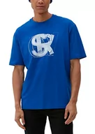 Koszulki męskie - s.Oliver Męski T-shirt z krótkim rękawem, niebieski, S, niebieski, S - miniaturka - grafika 1