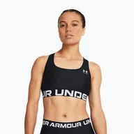 Bielizna sportowa damska - Biustonosz fitness Under Armour HG Authentics Mid Branded black/white - miniaturka - grafika 1