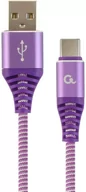 Kable komputerowe i do monitorów - Gembird Kabel USB USB 2.0 typ C AM/CM oplot tekstylny 1m purpurowo-biały CC-USB2B-AMCM-1M-PW - miniaturka - grafika 1