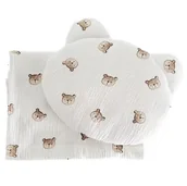 Pieluchy - Zestaw muślinowy poduszka miś + otulacz Teddy / Bajkowe Wnętrza - miniaturka - grafika 1