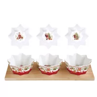 Miski i półmiski - Easy life Miseczki Do Dipów I Na Przekąski Porcelanowe Na Podstawce Christmas Memories Biało-Czerwone 3 Szt - miniaturka - grafika 1