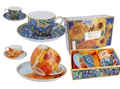 Filiżanki - Kpl. 2 filiżanek ze spodkami - V. van Gogh, Słoneczniki i Irysy (CARMANI) - miniaturka - grafika 1