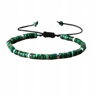 Bransoletka Kamień Naturalny Zielony Jaspis Morski 2 x 4 mm Regulowany - Bransoletki - miniaturka - grafika 1