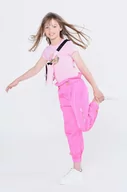 Koszulki dla dziewczynek - Karl Lagerfeld t-shirt dziecięcy kolor różowy - miniaturka - grafika 1