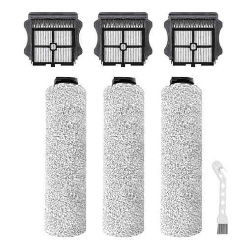 BYOFI Zestaw wymiennych wałków szczotkowych i filtrów do bezprzewodowego odkurzacza Tineco iFloor 3 i iFloor One S3, akcesoria Tineco zawiera 3 filtry HEPA i 3 wałki szczotkowe