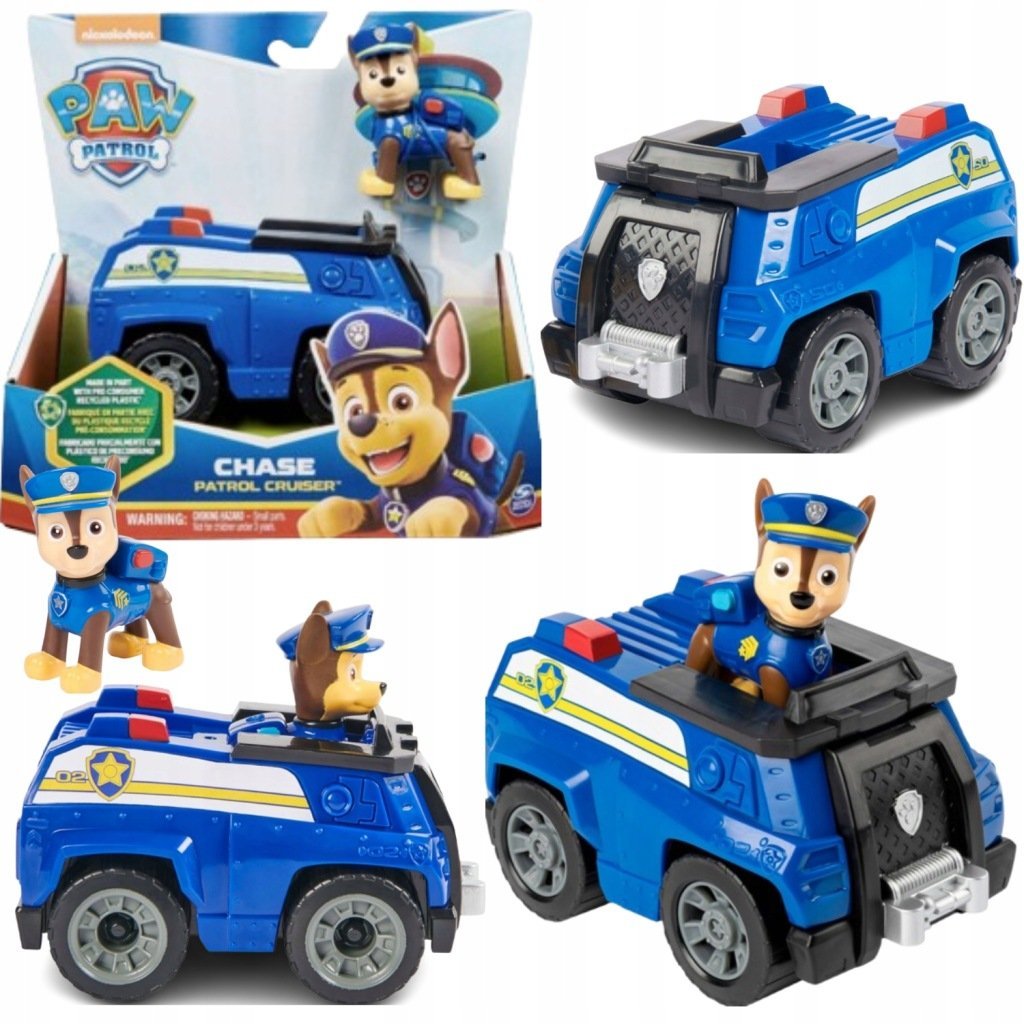 PSI PATROL ECO ZESTAW 2W1 FIGURKA PIESEK CHASE + RADIOWÓZ POLICYJNY POJAZD
