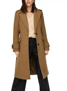 ONLY Onlemma Fitted Long Coat OTW płaszcz damski, Toasted Coconut, L - Płaszcze damskie - miniaturka - grafika 1