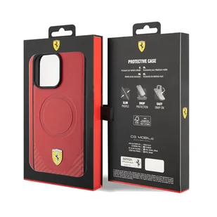 Ferrari FEHMP15LPTER iPhone 15 Pro 6.1" czerwony/red hardcase Carbon Metal Logo MagSafe - Etui i futerały do telefonów - miniaturka - grafika 11