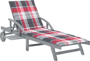 Elior Leżak ogrodowy w czerwoną kratkę - Solar - Leżaki ogrodowe - miniaturka - grafika 1